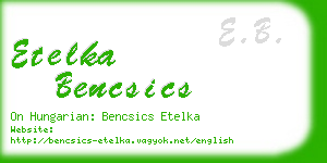 etelka bencsics business card